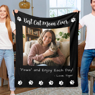 Couverture Polaire Meilleures Pattes de Maman de Chat Photo de Chien