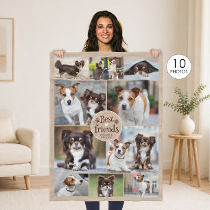 Couverture Polaire Meilleurs amis animaux 10 Collage de photos Person