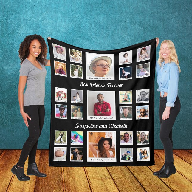 Couverture Polaire Meilleurs amis pour toujours BFF Besties Photos et (Best Friends Forever Custom Fleece Blanket.)