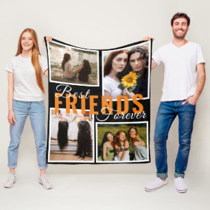 Couverture Polaire meilleurs amis pour toujours mignon 4 photos colla