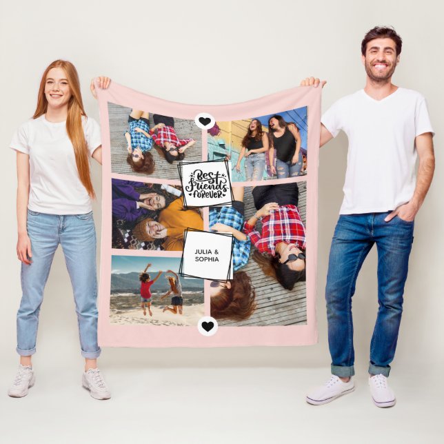 Couverture Polaire Meilleurs Amis Pour Toute L'Année Photo Collage ro (En situation)