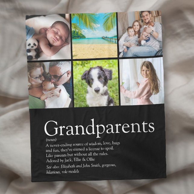 Couverture Polaire Meilleurs grands-parents jamais définition 6 Photo (Best Grandparents Ever Definition 6 Photo Fleece Blanket)
