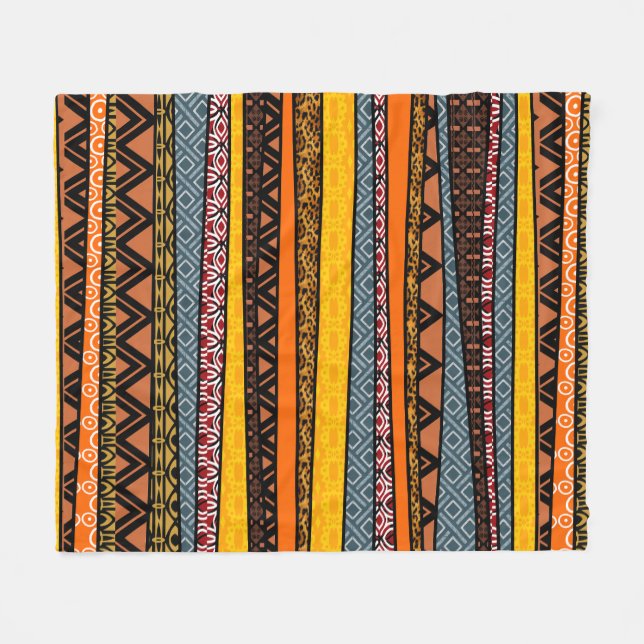 Couverture Polaire Mélange de motifs africains (Devant (Horizontal))