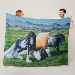 Couverture Polaire Mélange gitan, cheval gitan de Vanner, jument
