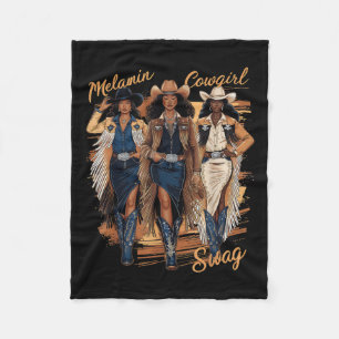 Couverture Polaire Melanin Cowgirls African Melanin Cowgirl Swag Blac