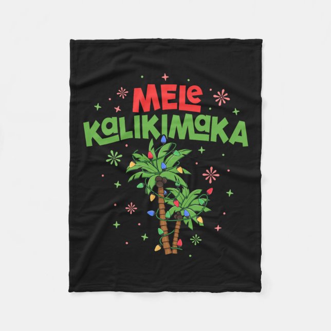 Couverture Polaire Mele Kalikimaka Hawaiian Christmas Palm Tree Light (Devant)