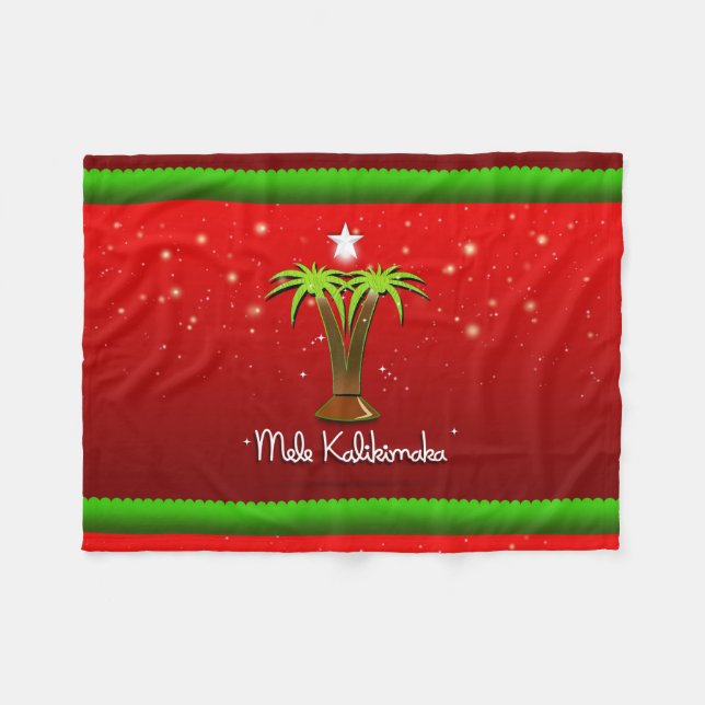 Couverture Polaire Mele Kalikimaka Palm Tree pour Noël (Devant (Horizontal))