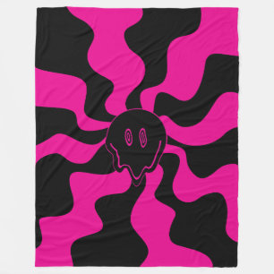 Couverture Polaire Melt de sourire - Magenta et noir
