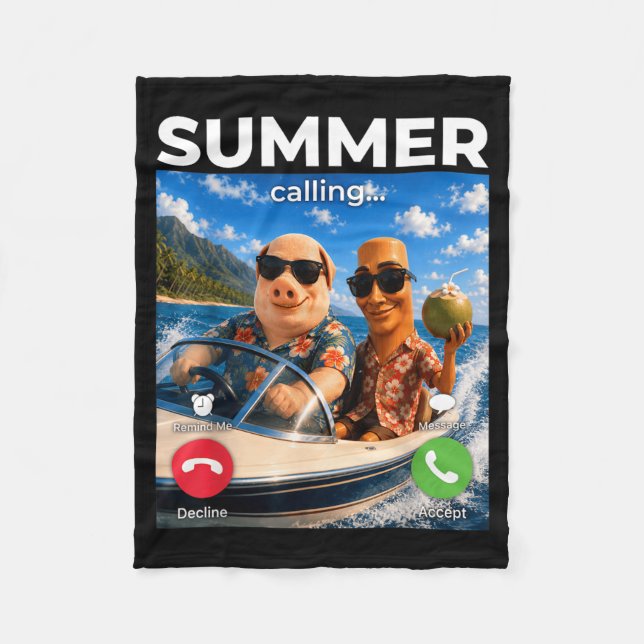 Couverture Polaire Mème Brainrot Boat Brothers Summer Time Calling (Devant)