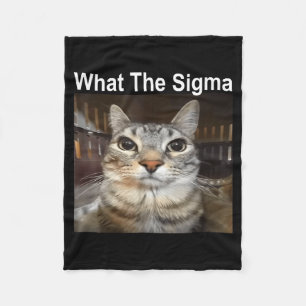 Couverture Polaire Mème de chat drôle What The Sigma Citation de mème