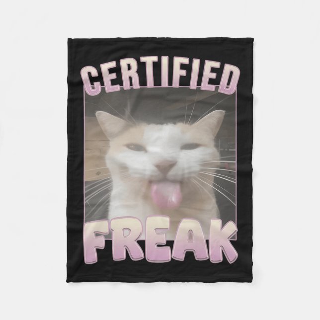 Couverture Polaire Mème de chat Freak Funny Certifié (Devant)
