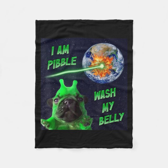 Couverture Polaire Mème de chien Alien Bble Drôle Brainrot Espace Je  (Devant)