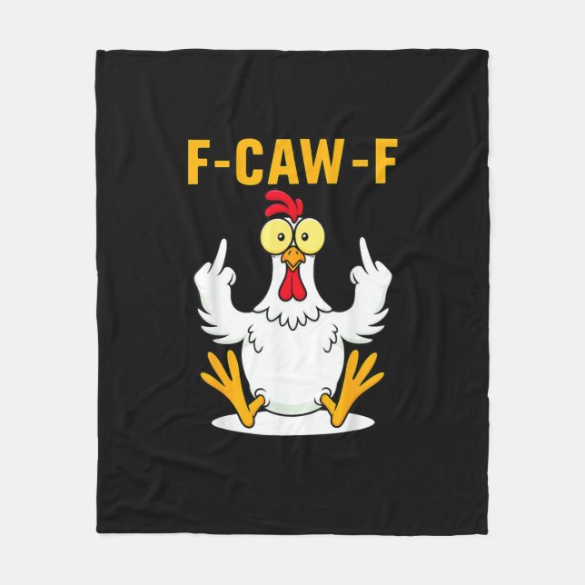 Couverture Polaire Mème de coq citation F-Caw-F (Devant)