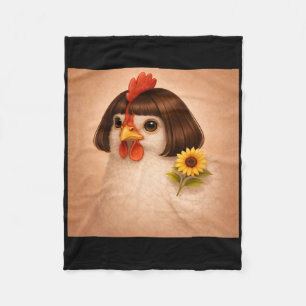 Couverture Polaire Mème de coupe de cheveux Funny Chicken Bob tendanc