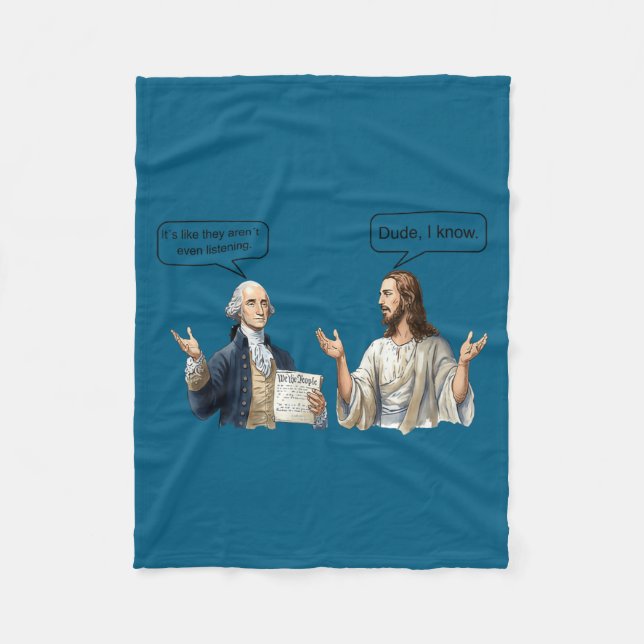 Couverture Polaire Mème de discussion entre George Washington et Jésu (Devant)