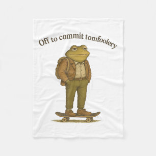 Couverture Polaire Mème de grenouille drôle Humour sot foncé pour eng