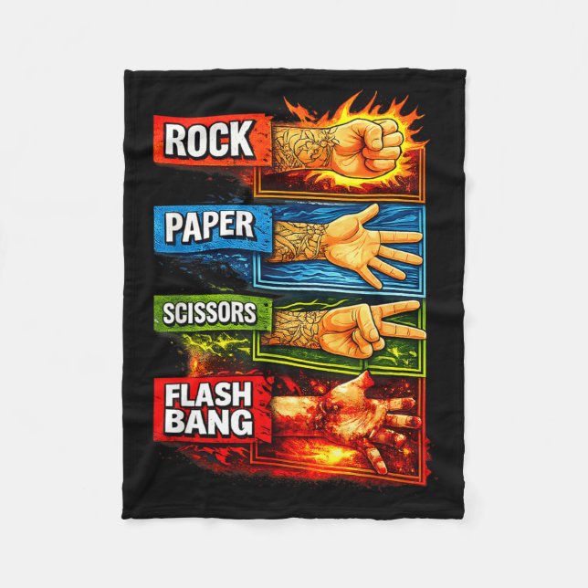 Couverture Polaire Mème de joueur pierre feuille ciseaux flashbang  (Devant)