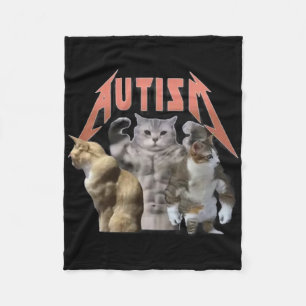 Couverture Polaire Mème de l'autisme des chats musclés 
