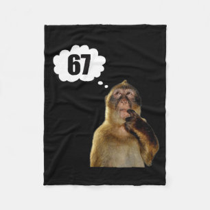 Couverture Polaire Mème de singe pensant drôle Six Sept 6 7 Mème