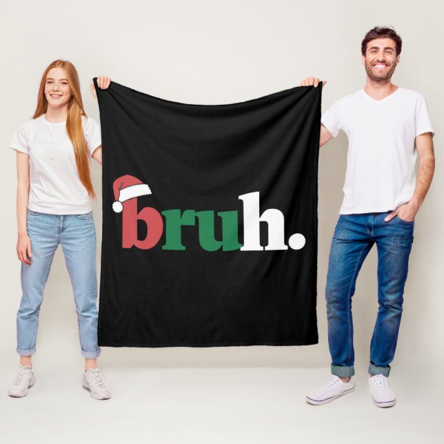 Couverture Polaire Mème drôle de Bruh salutation de frère Noël (En situation)