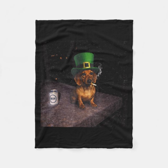 Couverture Polaire Mème drôle de dachshund fumant mème de chien gen z (Devant)