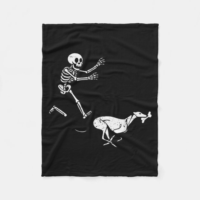 Couverture Polaire Mème drôle Greyhound squelette courant Halloween  (Devant)