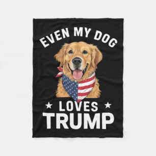 Couverture Polaire Même Mon Chien Aime Trump Drapeau Usa Bandana