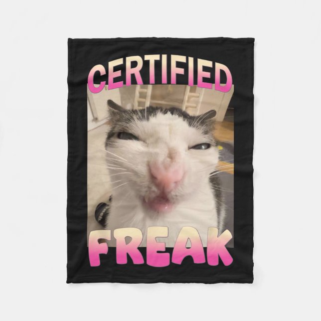 Couverture Polaire Mème Offensive Mèmes de félin Freak Certifié Mat D (Devant)