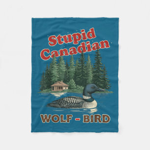 Couverture Polaire Mème stupide de hockey sur loon échauffé d'oiseau