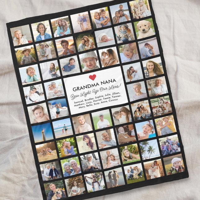 Couverture Polaire Mémoire Photo Collage 57 Photos Easy Custom Cadeau (Créateur téléchargé)