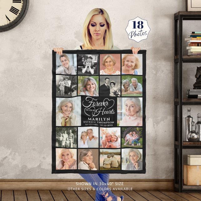 Couverture Polaire Mémorial 18 Photo Collage Forever dans nos coeurs (Créateur téléchargé)