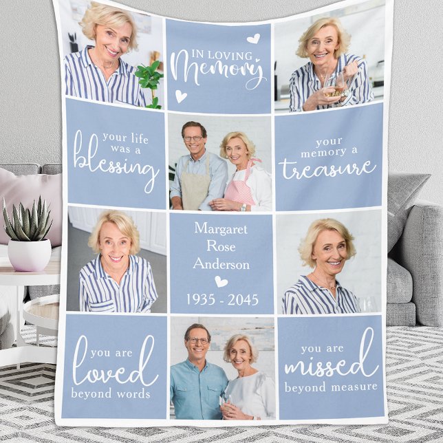 Couverture Polaire Mémorial dans la mémoire aimée personnalisée 6 pho (Créateur téléchargé)