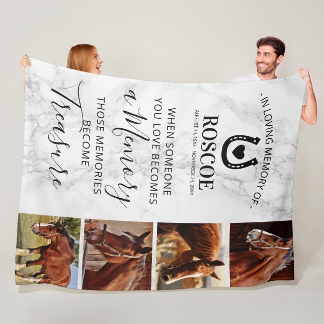 Couverture Polaire Mémorial de cheval en souvenir affectueux (En situation)
