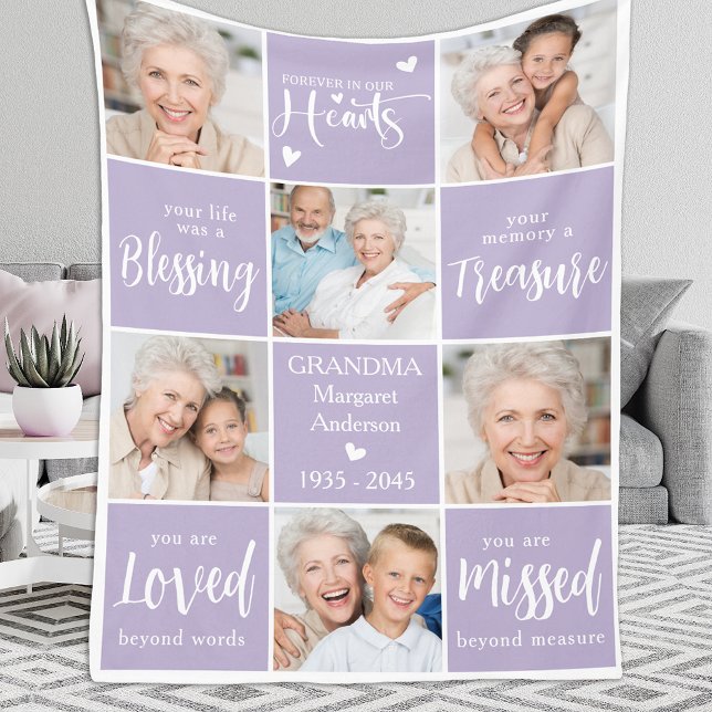 Couverture Polaire Memorial Modern 6 Photo Collage Famille Souvenir (Créateur téléchargé)