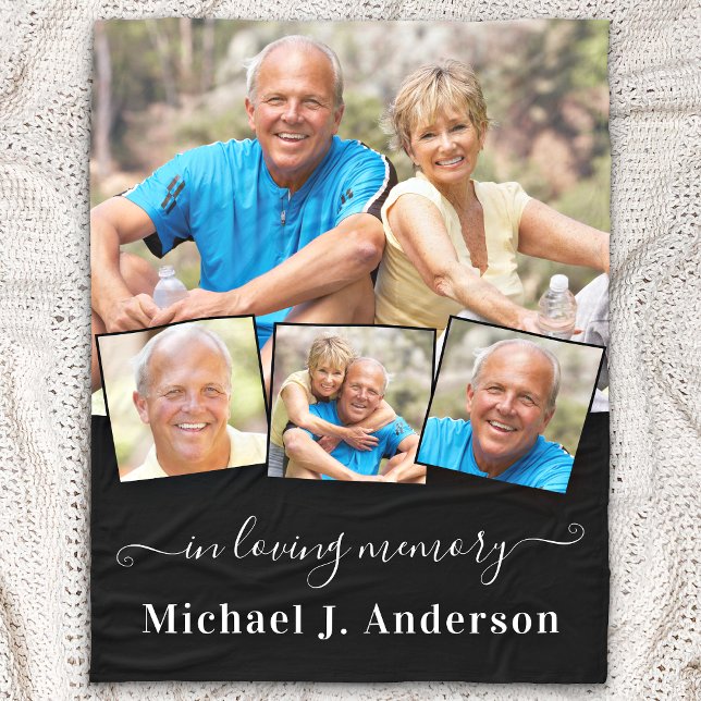 Couverture Polaire Mémorial Personnalisé 4 Photo En Mémoire Amoureuse (Créateur téléchargé)