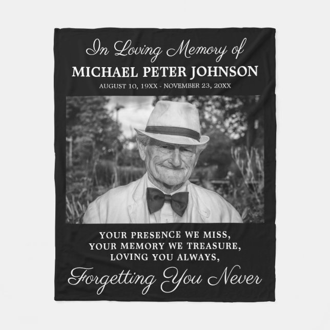 Couverture Polaire Mémorial photo en mémoire d'amour (Devant)