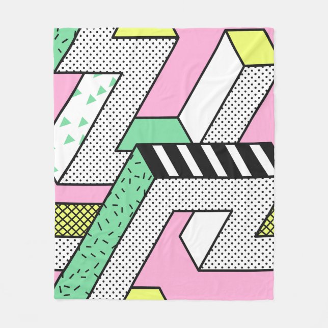 Couverture Polaire Memphis Abstrait : formes géométriques des années  (Devant)