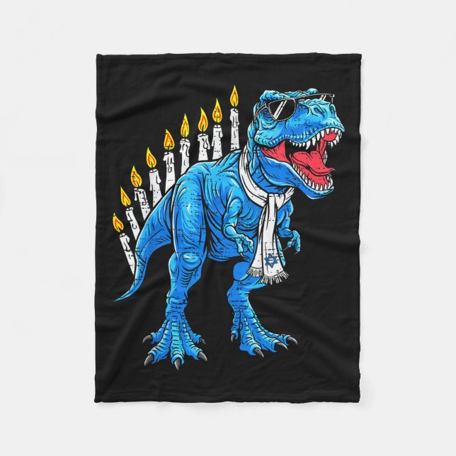 Couverture Polaire Menorasaurus Hanukkah T Rex Dinosaure Dino Chanuka (Devant)
