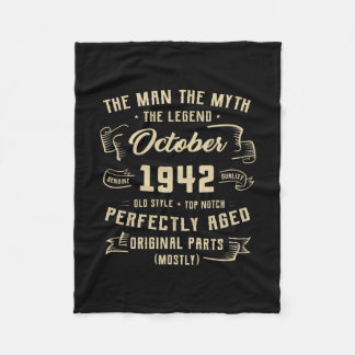 Couverture Polaire Mens Man Myth Legend October 1942 80th Birthday