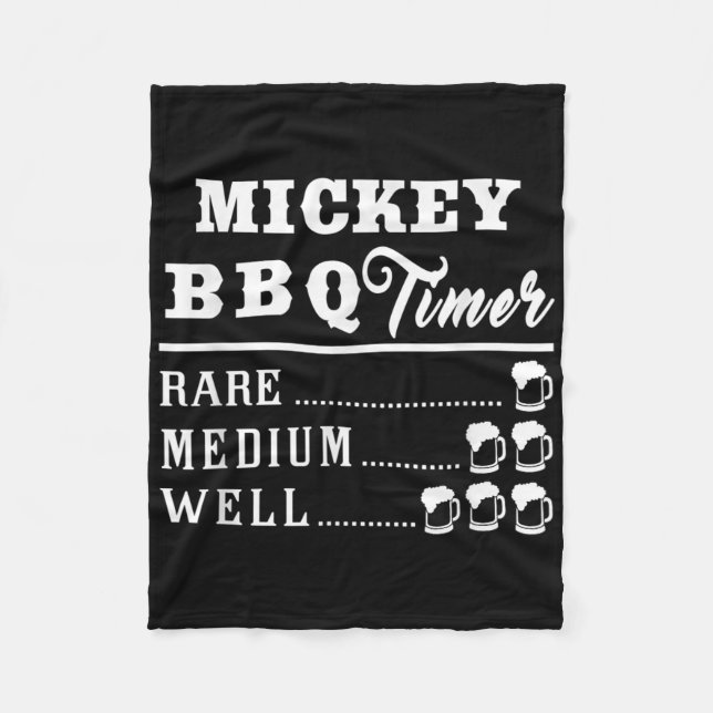 Couverture Polaire Mens Mickey Bbq Timer Bière Boire Funny Grilling (Devant)