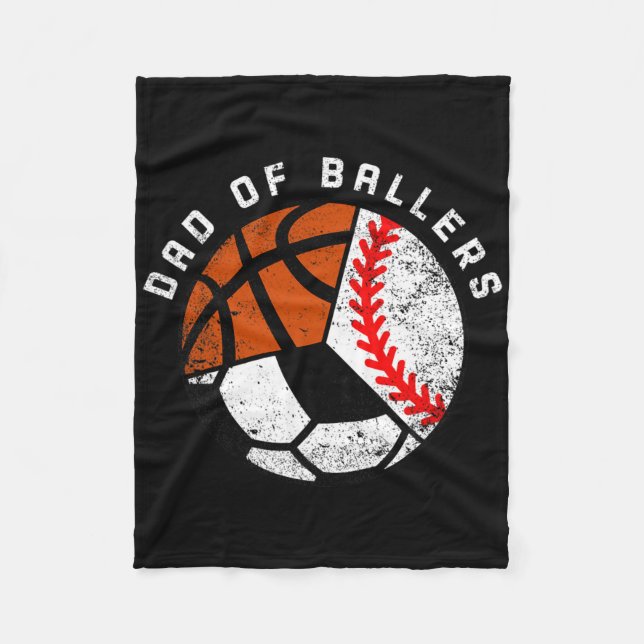 Couverture Polaire Mens Papa Of Byllers Fun Bysebyll Soccer Bysketbyl (Devant)