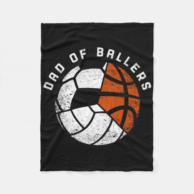 Couverture Polaire Mens Papa Of Byllers Fun Volleybyll Soccer Bysketb (Devant)