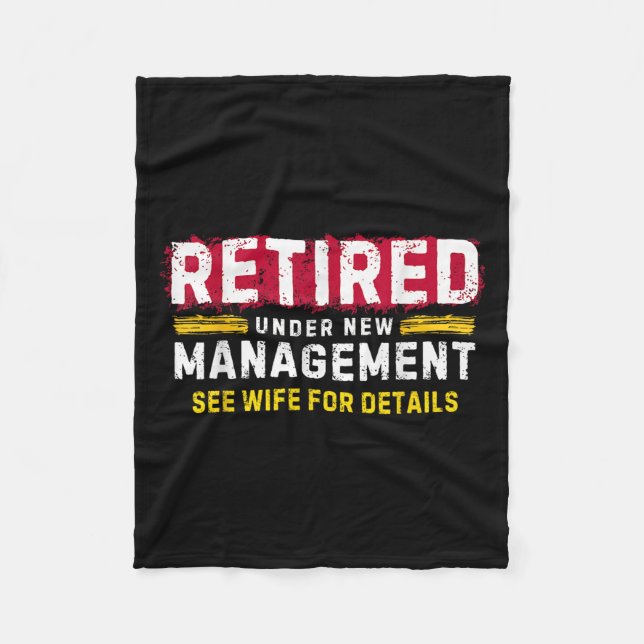 Couverture Polaire Men's Retro Retired Under New Management See Wife  (Devant)