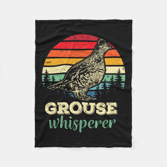 Couverture Polaire Mens Retro Ruffed Grouse Whisperer Bird Hund Bi (Devant)
