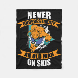 Couverture Polaire Mens Ski Funny Skiing Never Underestimate An Old M