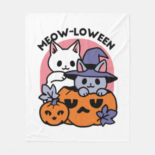 Couverture Polaire Meow-Loween - Cute Halloween Conception Chat