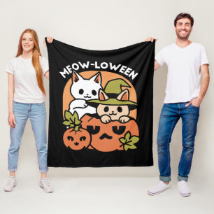 Couverture Polaire Meow-Loween - Festive Halloween Conception de chat