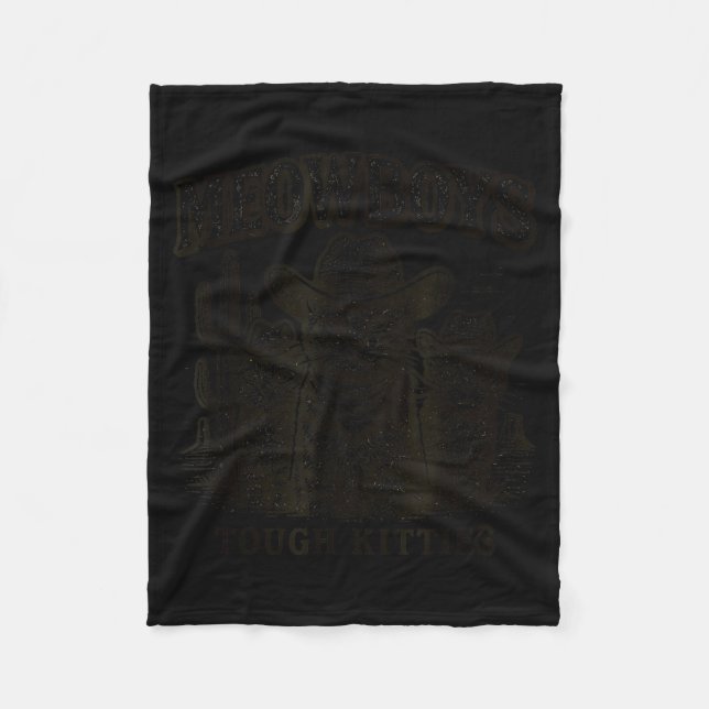 Couverture Polaire Meowboys Tough Kitties Country Western Cowboy Cat  (Devant)