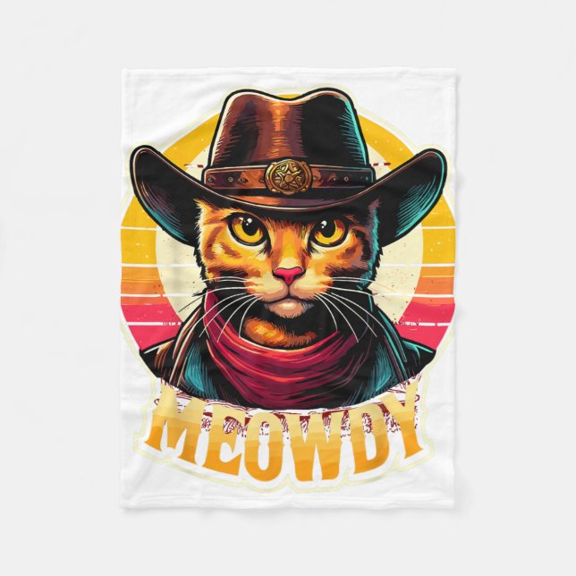Couverture Polaire Meowdy Bachelorette Party Cowgirl Cowboy Chat Brid (Devant)
