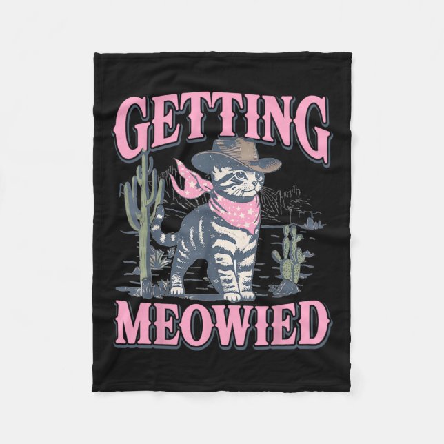 Couverture Polaire Meowdy Bachelorette Party Cowgirl obtenir Meowie (Devant)